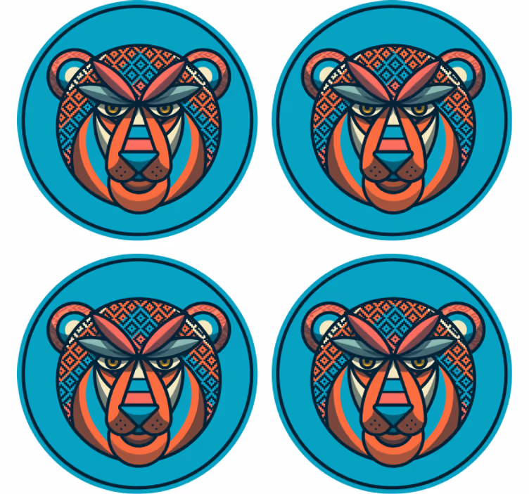 Moderní podtácek s motivem zvířat v tribal stylu - TenStickers
