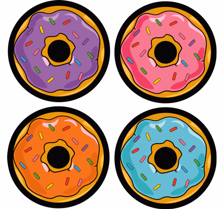 Barevné koblihy moderní dráha - TenStickers