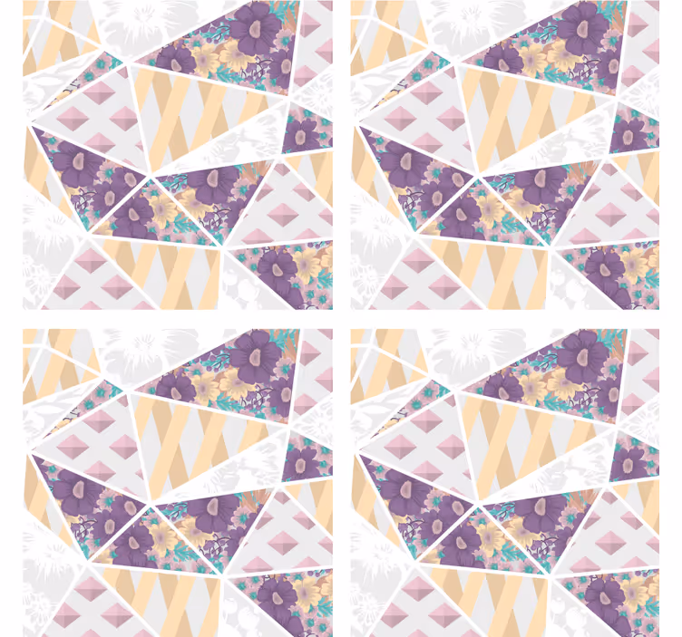Efekt textury podtácků s geometrickými květinami - TenStickers