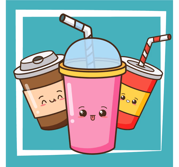 Blázen podtácek hravé postavy nápojů - TenStickers