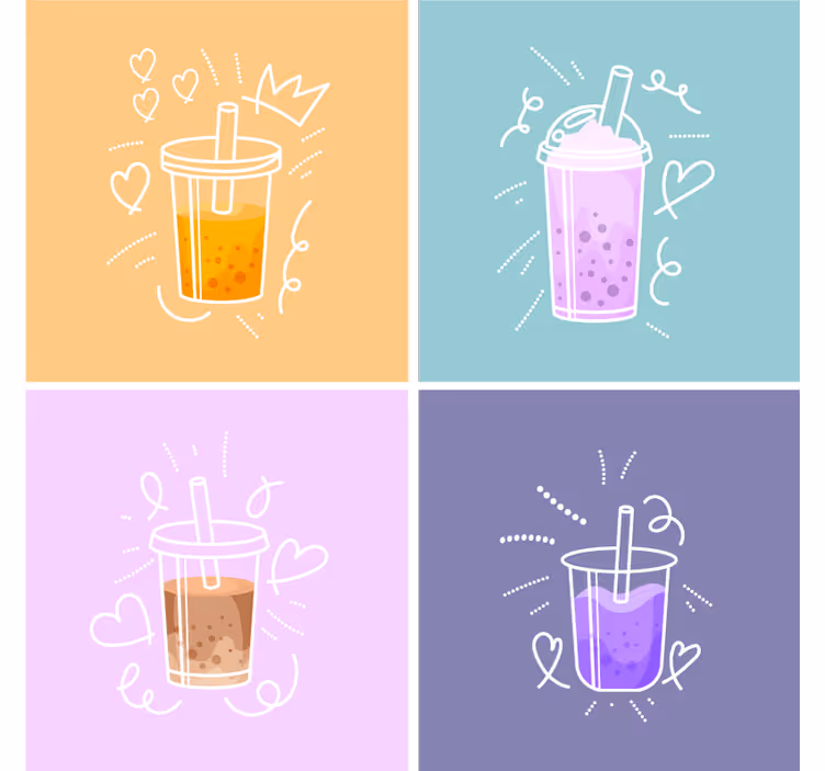 Moderní podtácek s barevnými ilustracemi nápojů - TenStickers