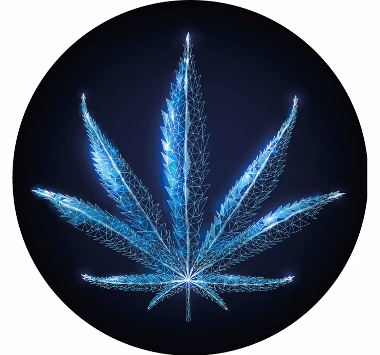 Kruhová modrá marihuana rostlin moderní dráha - TenStickers