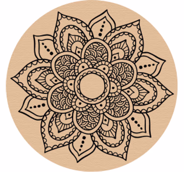 Mandala dřevěný vzor pro pivní podložky - TenStickers