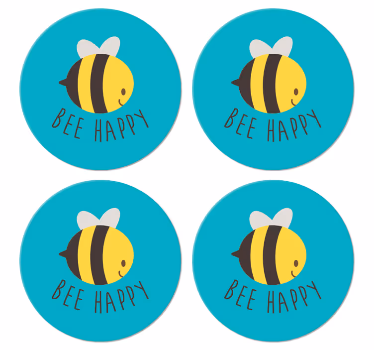 Včelí šťastné textové vinylové tácky - TenStickers