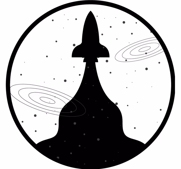 Blázen podtácek s raketou a hvězdami - TenStickers