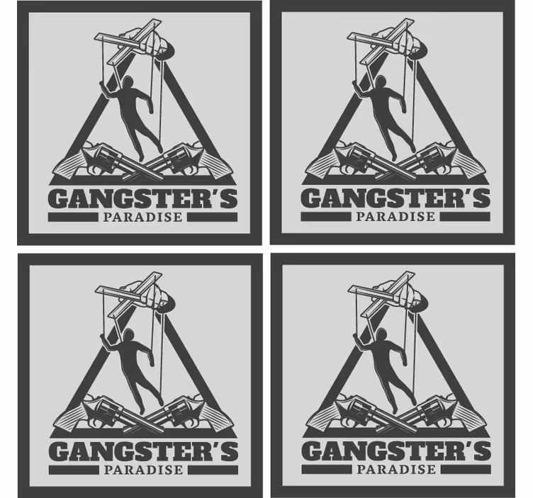 Pivní podtácek s gangsterem v ilustraci - TenStickers