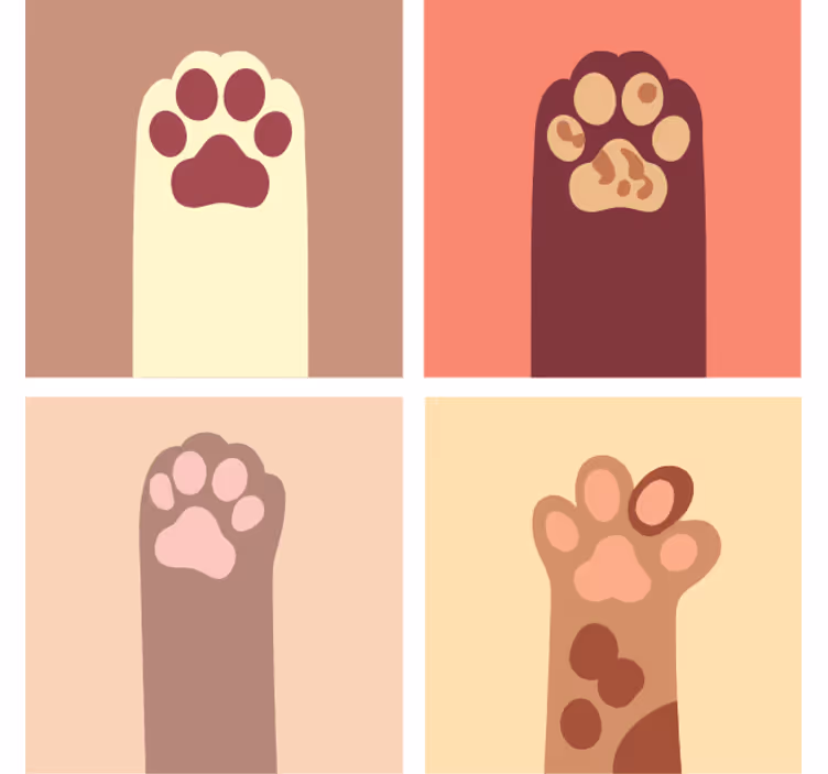 Kočičí tlapky kreslený moderní dráha - TenStickers