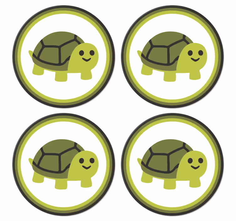 Legrační usmívající se želva kreslený moderní dráha - TenStickers