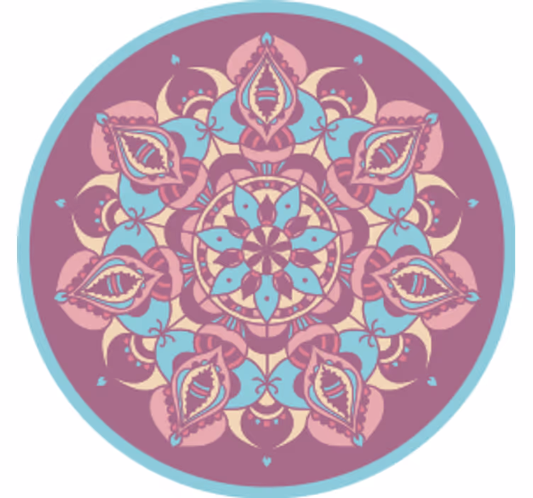 Mandala modrá fialová růžová ročníkpodtácek - TenStickers
