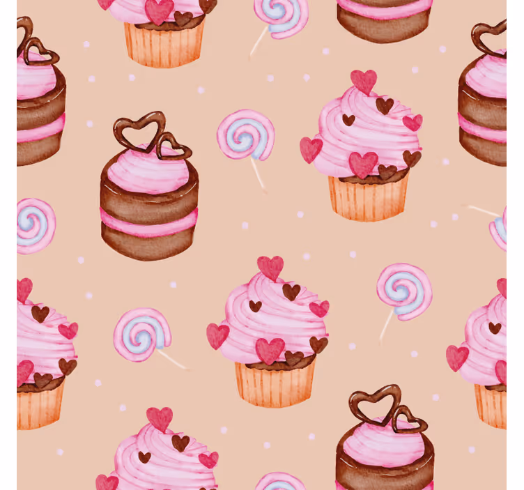 Přizpůsobitelný podtácek s motivem sladkých cupcakes - TenStickers