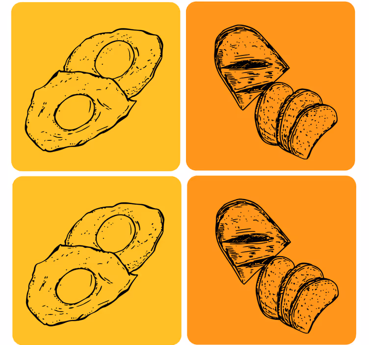 Moderní podtácek sliced avokádo a chléb - TenStickers