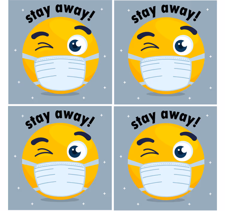 Podtácek s mrkající emotikonou v masce - TenStickers