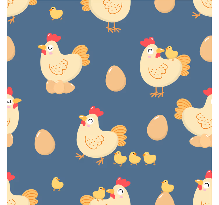 Slepice a kuřátko vzor bezešvé moderní dráha - TenStickers