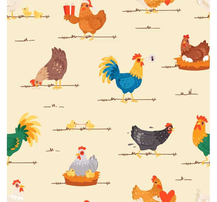 Moderní podtácek s barevnými farmářskými zvířaty - TenStickers