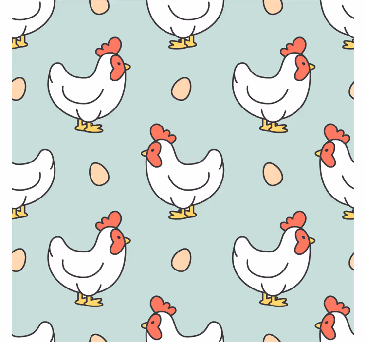 Moderní podtácek s motivem slepic a vajec - TenStickers