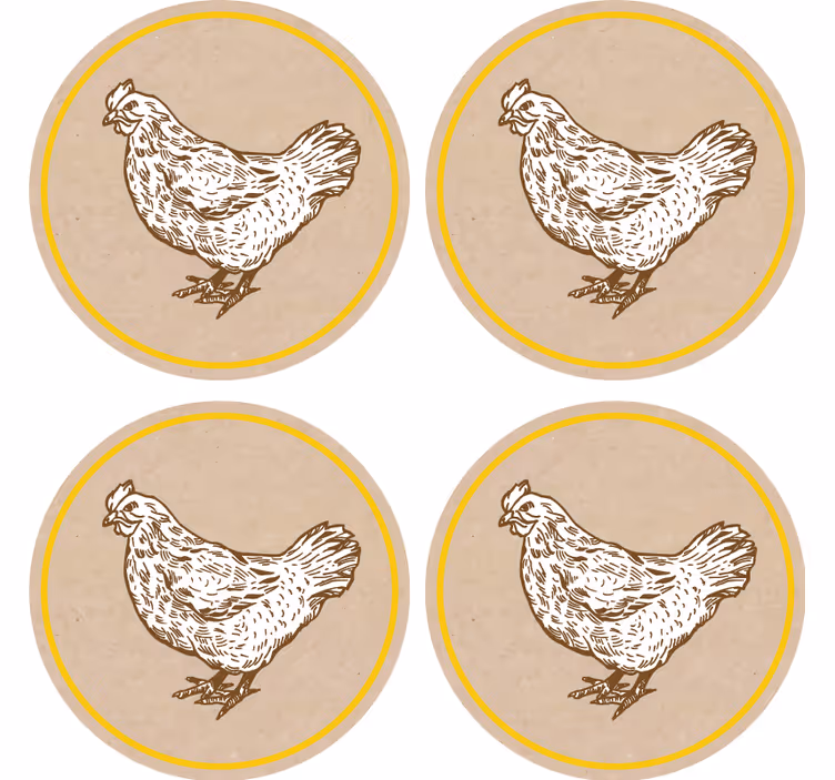 Bílé kuřátko na béžovém pozadípodtácek - TenStickers
