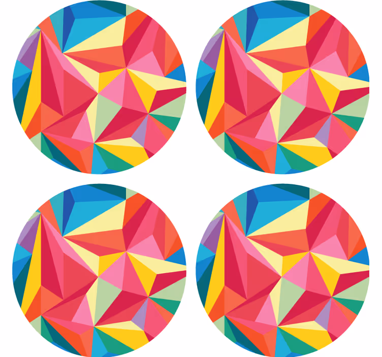 Efekt textury podtácků s živými geometrickými vzory - TenStickers