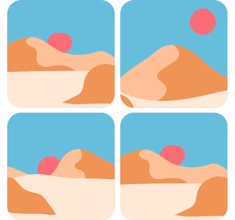 Moderní podtácek stylizovaná pouštní krajina - TenStickers