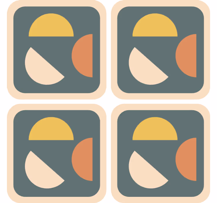 Blázen podtácek geometrické barevné tvary - TenStickers