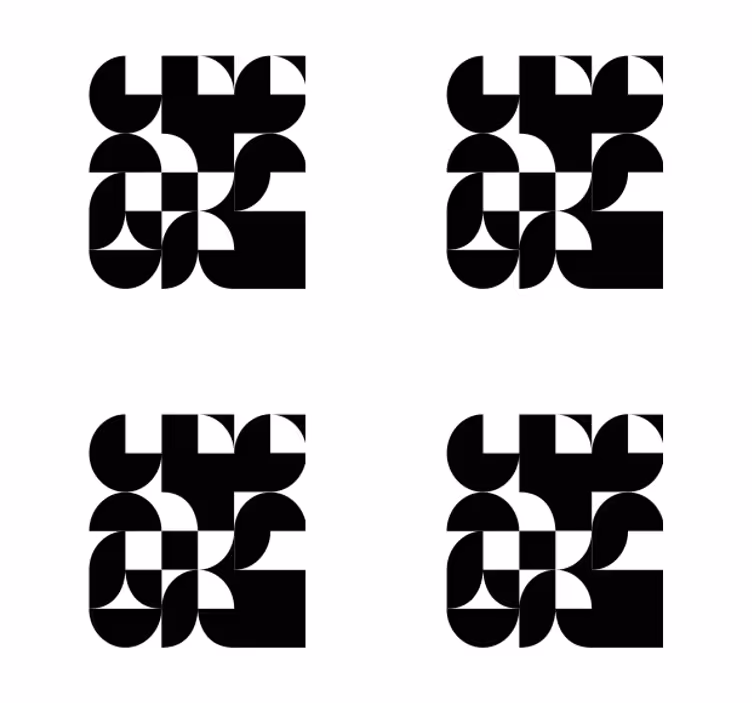 Moderní podtácek s geometrickými monochromatickými vzory - TenStickers