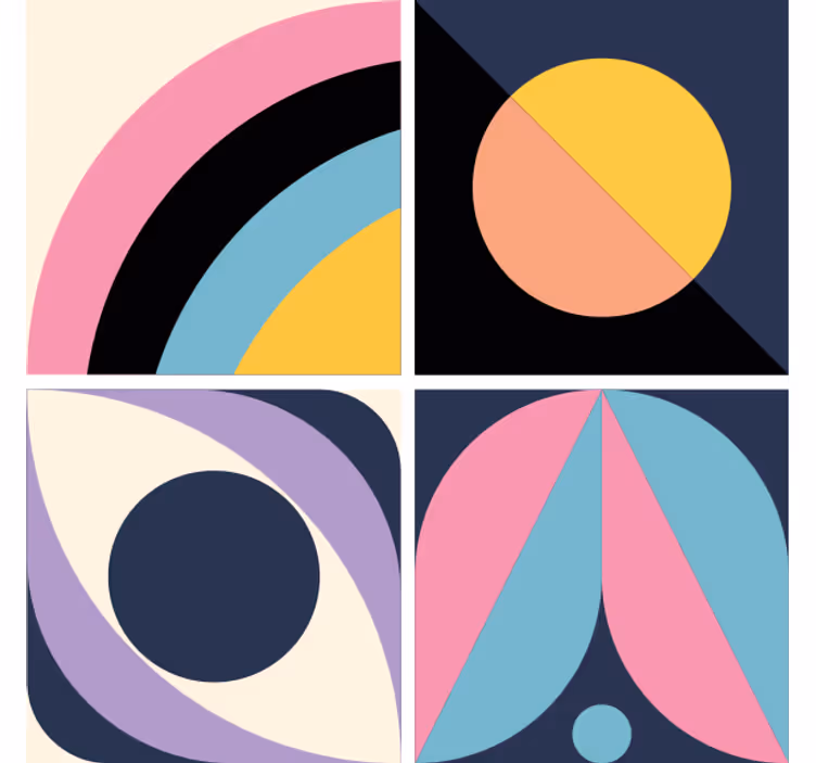 Moderní podtácek s geometrickými barevnými bloky - TenStickers