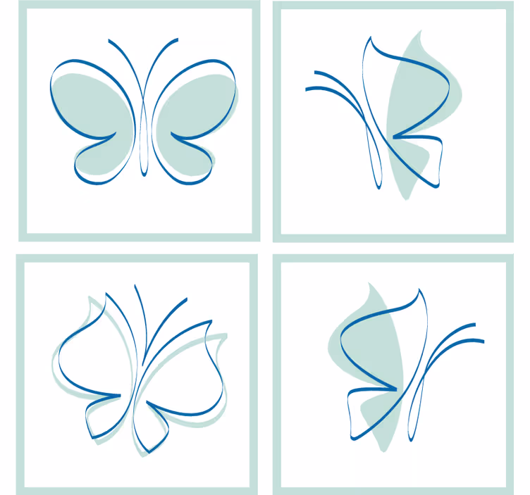 Siluety kachlových motýlů vícepodtácek - TenStickers