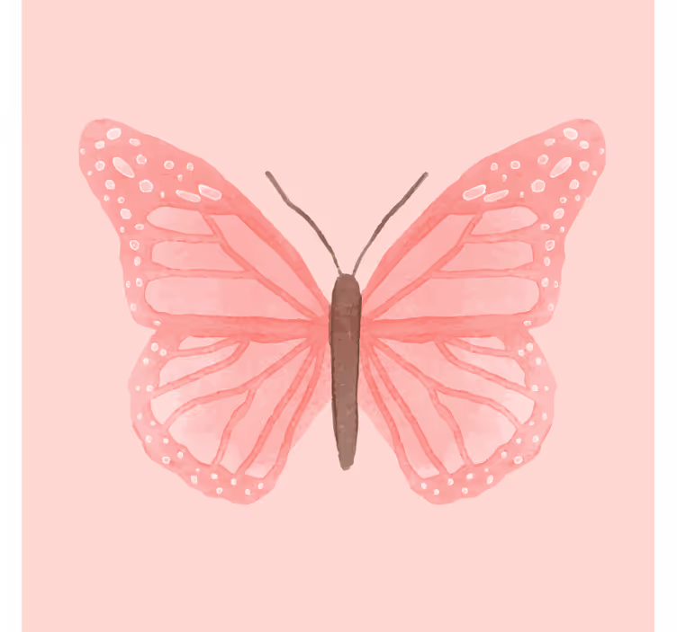 Vinobraní podtácek s ilustrací růžového motýla - TenStickers