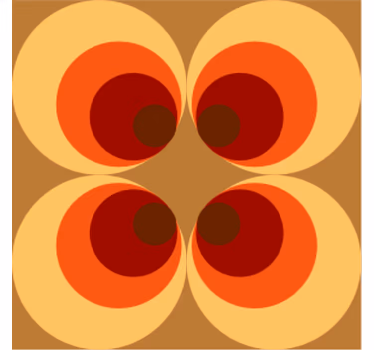 Oranžové tóny kruhy vintagepodtácek - TenStickers