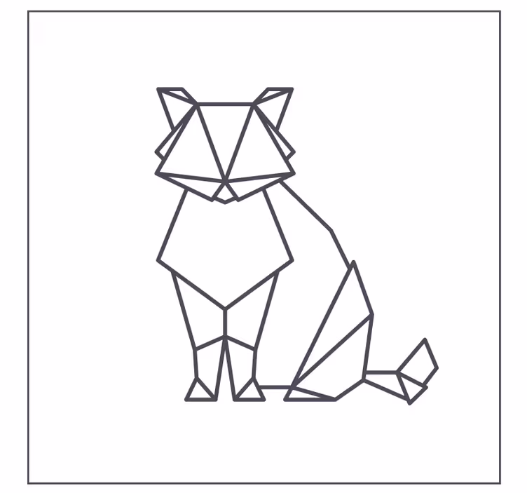 Blázen podtácek geometrická kočka - TenStickers