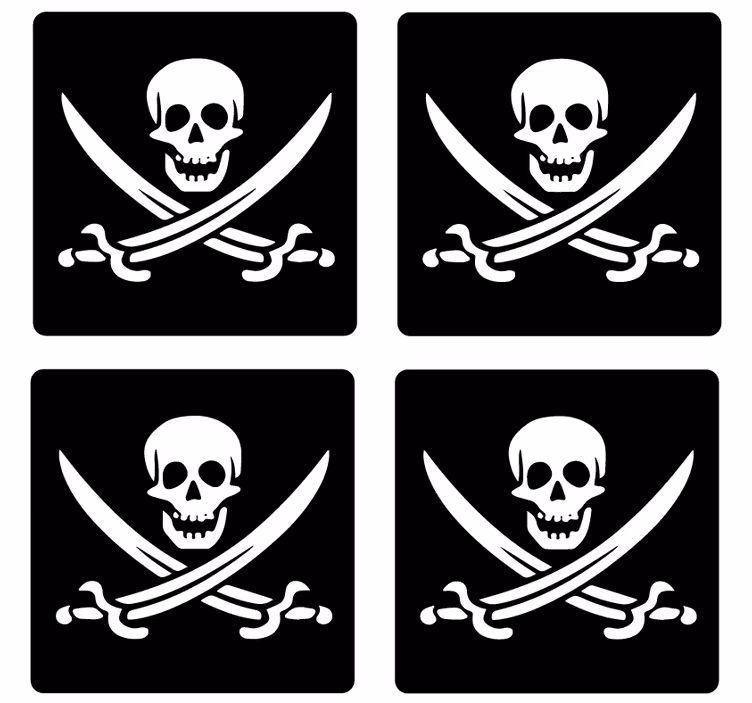 Pirátské vtipné tácky roger geek - TenStickers