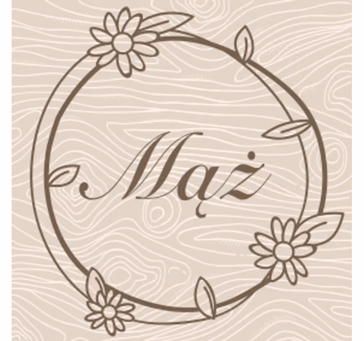 Přizpůsobitelný podtácek s květinovým rámem monogramu - TenStickers