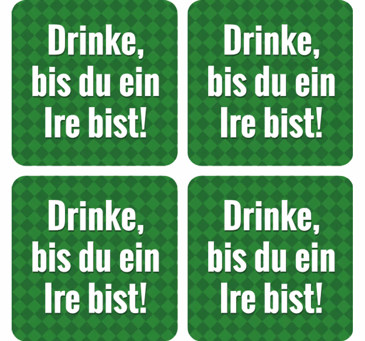 Pivní podtácek s citáty na zeleném károvaném pozadí - TenStickers