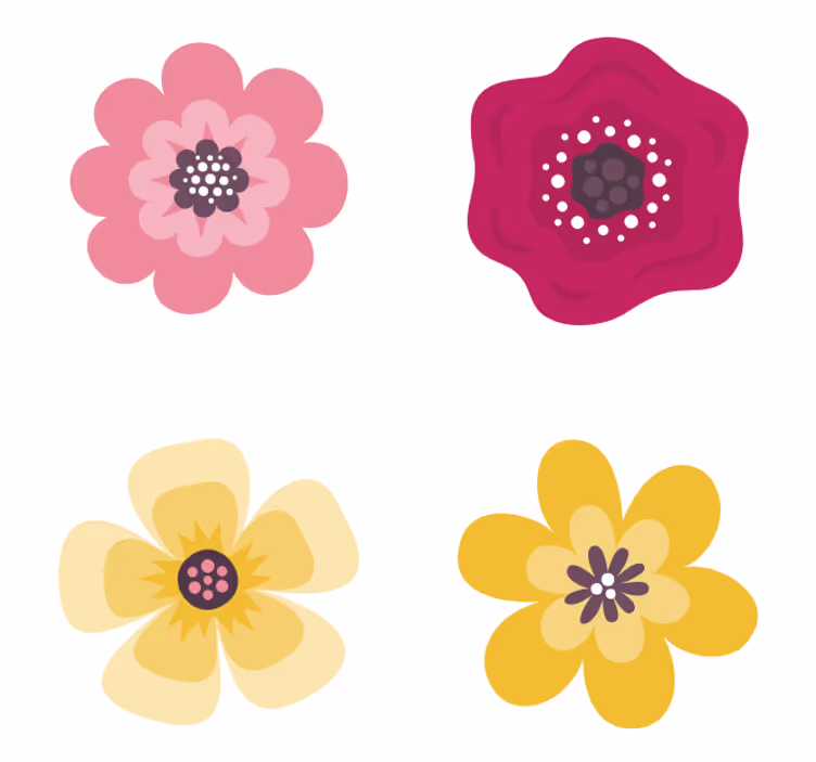 Jednoduchá květinová silueta modernípodtácek - TenStickers