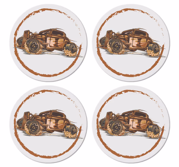 Ornamentální malované auto vintage dráha - TenStickers