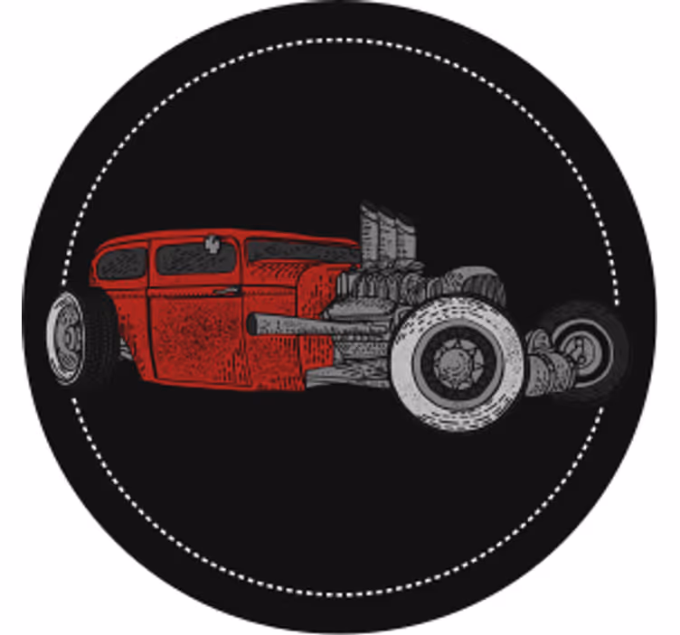 Vinobraní podtácek s ilustrací klasického hot rodu - TenStickers