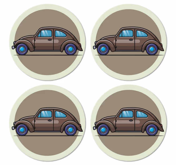 Brouk kreslený auto vinobraní dráha - TenStickers