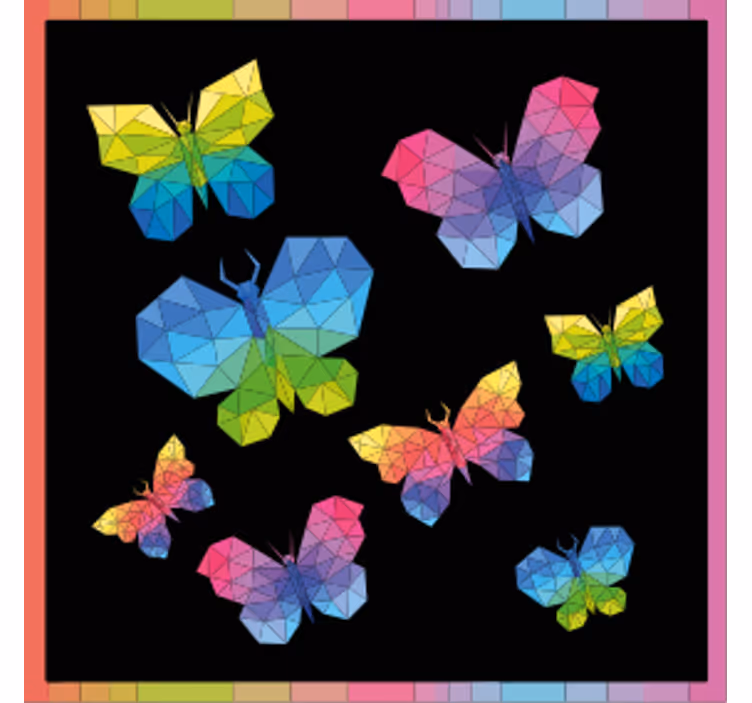 Blázen podtácek barevné geometrické motýli - TenStickers
