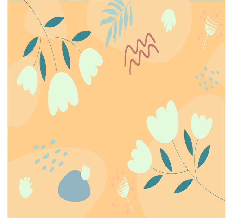 Moderní podtácek s květinovými minimalistickými vzory - TenStickers