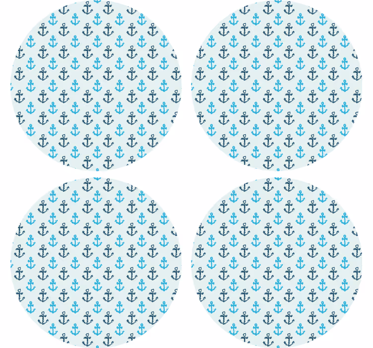 Efekt textury podtácků s motivem kotvy - TenStickers