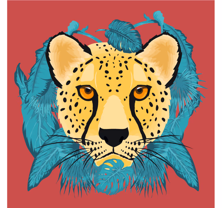 Blázen podtácek s stylizovaným leopardem - TenStickers