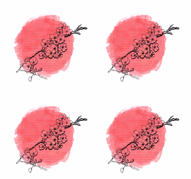 Efekt textury podtácků květinový motiv na růžové - TenStickers