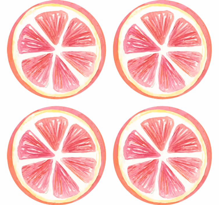 Blázen podtácek s růžovými citrusovými plátky - TenStickers