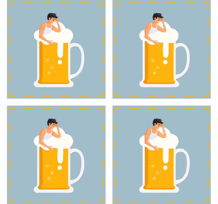 Pivní podtácek s ilustrací relaxačního půllitru - TenStickers