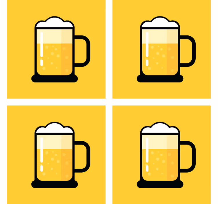 „emoji style“ žluté pivní podložky - TenStickers