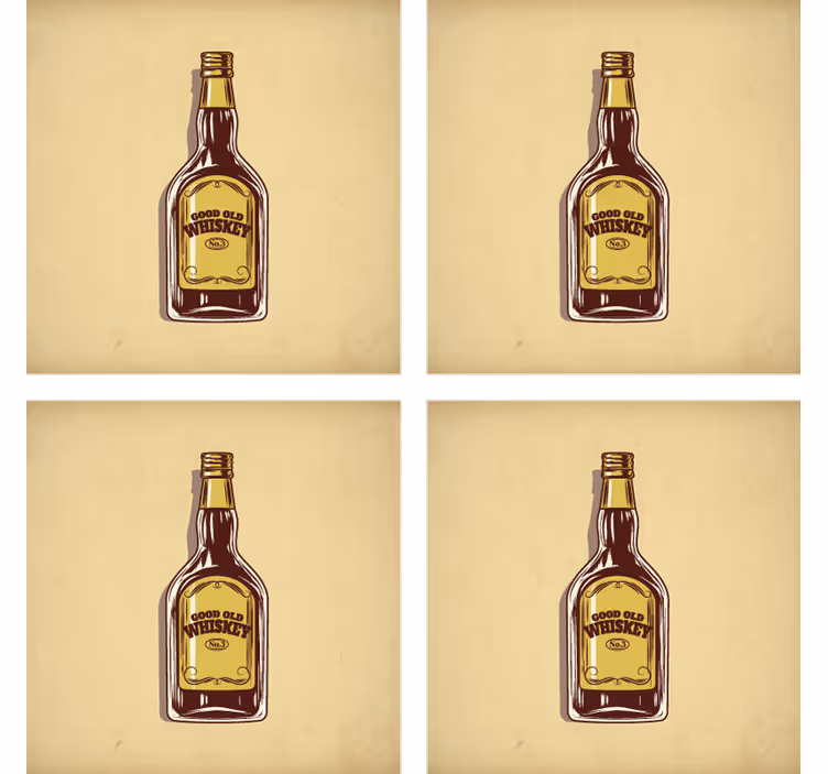 Pivní podtácek starý dobrý whiskey lahve - TenStickers