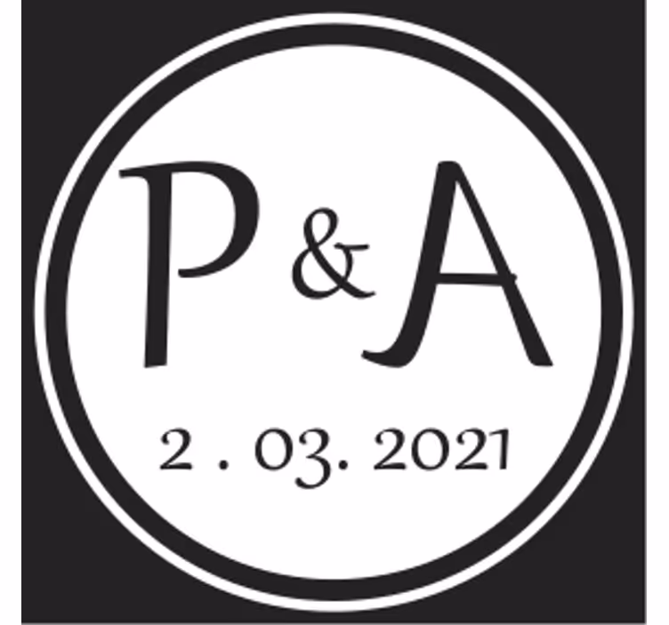 Přizpůsobitelný podtácek s monogramem iniciálů - TenStickers