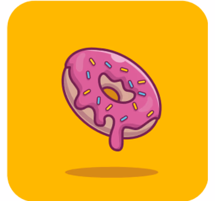 Kreslený růžový koblih geek tácky - TenStickers