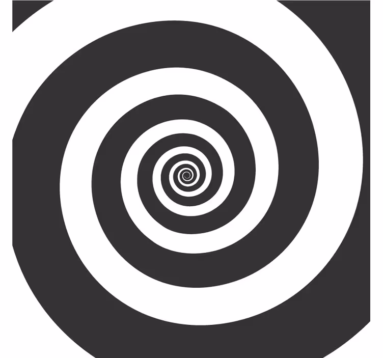 černobílá hypnotická retro spirálová dráha - TenStickers