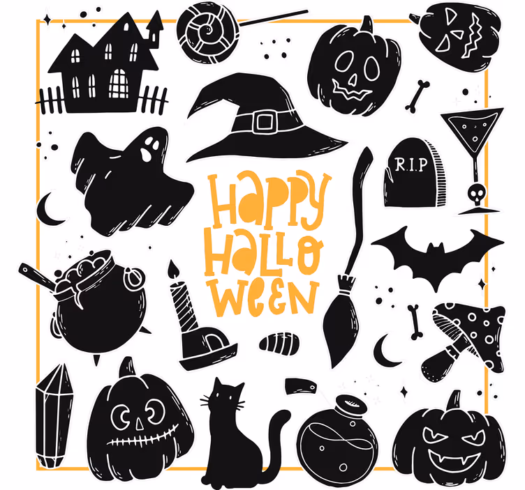 Halloweenský podtácek s strašidelnými ilustracemi - TenStickers