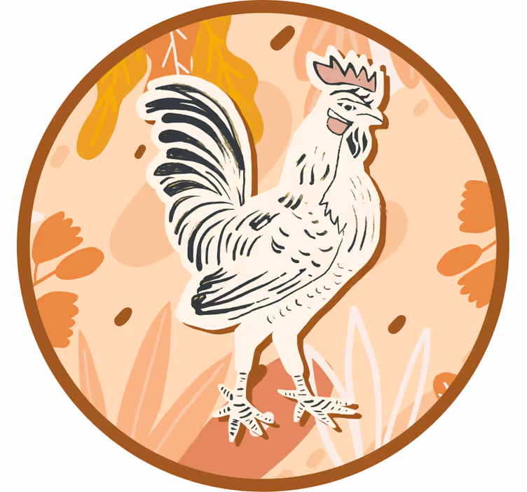 Blázen podtácek s ilustrovaným kohoutem - TenStickers